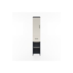 Hyperion Dolap 3 Raflı Tek Çekmeceli Tek Askılı 44x44x221 Antrasit-aytaşı