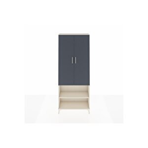 Arges Dolap 3 Raflı 2 Kapaklı Tek Askılı 88x30x221 Aytaşı-antrasit