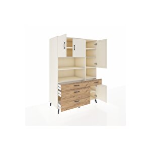 Kronos Dolap 9 Raflı 4 Çekmeceli 4 Kapaklı 132x59x195 Aytaşı-aytaşı/çam
