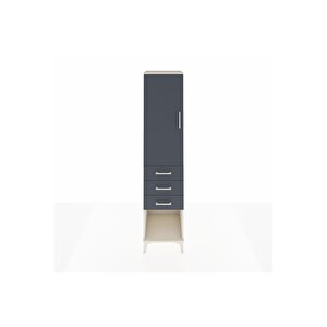 Hyperion Dolap Tek Raflı 3 Çekmeceli Tek Askılı 44x44x195 Aytaşı-antrasit