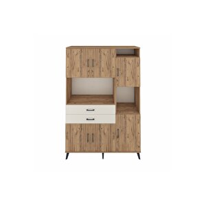 Hyperion Dolap 9 Raflı 2 Çekmeceli 6 Kapaklı 132x44x195 Çam-çam/aytaşı