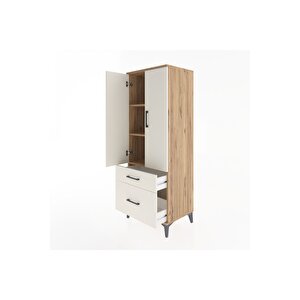 Hyperion Dolap 3 Raflı 2 Çekmeceli 2 Kapaklı 60x44x163 Çam-aytaşı