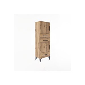 Arges Dolap 2 Raflı 3 Çekmeceli 2 Kapaklı 44x30x134 Çam-çam