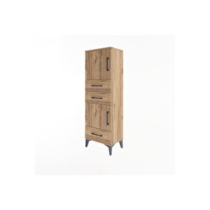 Arges Dolap 2 Raflı 3 Çekmeceli 2 Kapaklı 44x30x134 Çam-çam