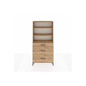 Arges Dolap 3 Raflı 3 Çekmeceli 88x30x182 Çam-çam