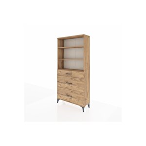 Arges Dolap 3 Raflı 3 Çekmeceli 88x30x182 Çam-çam