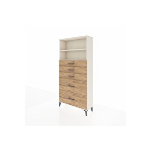 Arges Dolap 2 Raflı 5 Çekmeceli 88x30x182 Aytaşı-çam