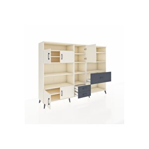 Hyperion Dolap 13 Raflı 3 Çekmeceli 5 Kapaklı 220x44x163 Aytaşı-aytaşı/antrasit