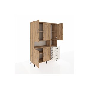 Hyperion Dolap 7 Raflı 4 Çekmeceli 5 Kapaklı 132x44x195 Çam-çam/aytaşı