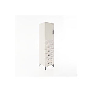 Hyperion Dolap Tek Raflı 6 Çekmeceli Tek Kapaklı 44x44x182 Aytaşı-aytaşı