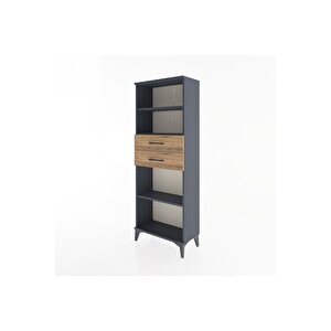 Arges Dolap 3 Raflı 2 Çekmeceli 60x30x163 Antrasit-çam