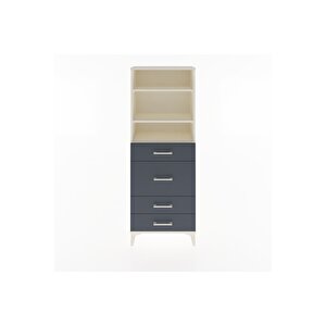 Arges Dolap 3 Raflı 4 Çekmeceli 60x30x163 Aytaşı-antrasit