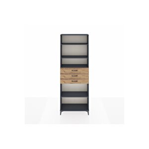 Arges Dolap 4 Raflı 3 Çekmeceli 88x30x243 Antrasit-çam
