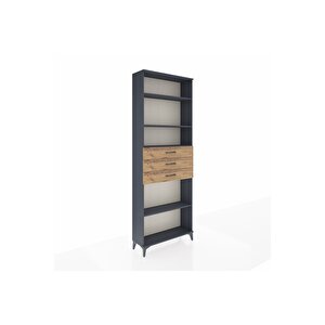 Arges Dolap 4 Raflı 3 Çekmeceli 88x30x243 Antrasit-çam