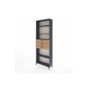 Arges Dolap 4 Raflı 3 Çekmeceli 88x30x243 Antrasit-çam