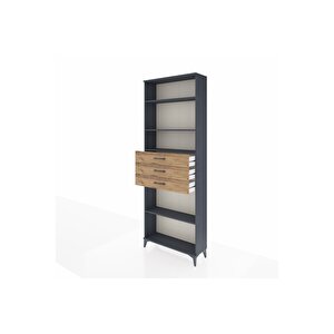 Arges Dolap 4 Raflı 3 Çekmeceli 88x30x243 Antrasit-çam