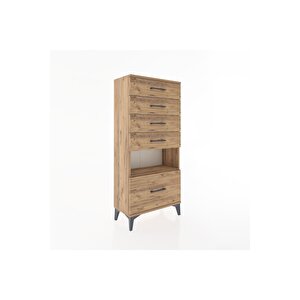 Hyperion Dolap Tek Raflı 5 Çekmeceli 60x44x134 Çam-çam