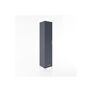 Hyperion Dolap 5 Raflı Tek Çekmeceli Tek Kapaklı 44x44x221 Antrasit-antrasit