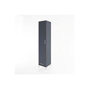 Hyperion Dolap 5 Raflı Tek Çekmeceli Tek Kapaklı 44x44x221 Antrasit-antrasit