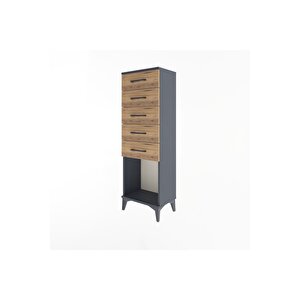Arges Dolap 5 Çekmeceli 44x30x134 Antrasit-çam