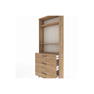 Arges Dolap 3 Raflı 3 Çekmeceli 88x30x221 Çam-çam