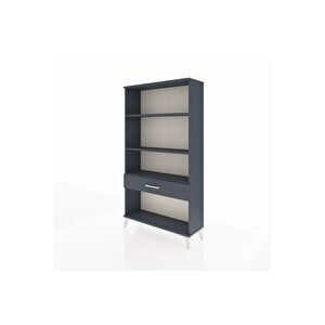 Arges Dolap 3 Raflı Tek Çekmeceli 88x30x163 Antrasit-antrasit