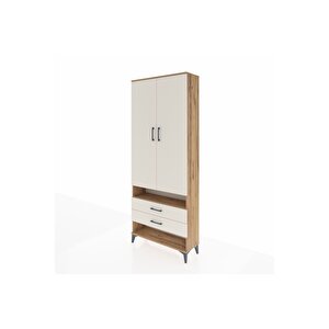 Arges Dolap 4 Raflı 2 Çekmeceli 2 Kapaklı 88x30x221 Çam-aytaşı