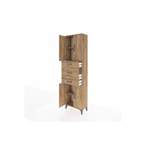Arges Dolap 3 Raflı 3 Çekmeceli 4 Kapaklı 60x30x221 Çam-çam