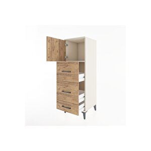 Hyperion Dolap Tek Raflı 3 Çekmeceli Tek Kapaklı 44x44x134 Aytaşı-çam