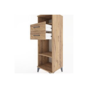 Hyperion Dolap 2 Raflı 2 Çekmeceli 44x44x134 Çam-çam