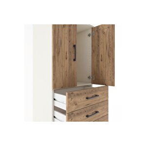Hyperion Dolap Tek Raflı 5 Çekmeceli 2 Kapaklı 60x44x182 Aytaşı-çam