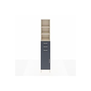 Hyperion Dolap 4 Raflı 3 Çekmeceli Tek Kapaklı 44x44x243 Aytaşı-antrasit