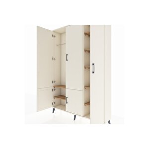 Arges Dolap 7 Raflı 5 Kapaklı Tek Askılı 132x30x195 Aytaşı-aytaşı/çam