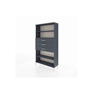 Arges Dolap 3 Raflı 3 Çekmeceli 88x30x163 Antrasit-antrasit