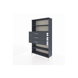 Arges Dolap 3 Raflı 3 Çekmeceli 88x30x163 Antrasit-antrasit