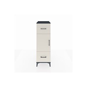 Kronos Dolap 2 Raflı 2 Çekmeceli Tek Kapaklı 44x59x134 Antrasit-aytaşı