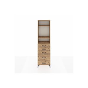 Arges Dolap 3 Raflı 5 Çekmeceli 60x30x221 Çam-çam