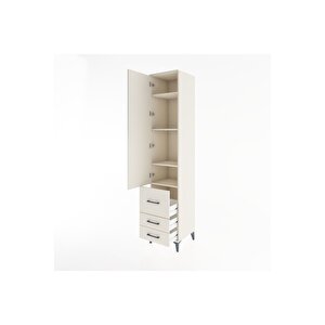 Hyperion Dolap 4 Raflı 3 Çekmeceli Tek Kapaklı 44x44x221 Aytaşı-aytaşı