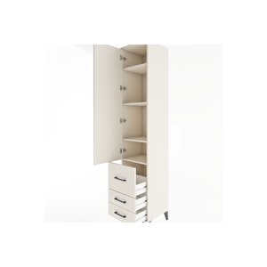 Hyperion Dolap 4 Raflı 3 Çekmeceli Tek Kapaklı 44x44x221 Aytaşı-aytaşı