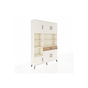 Arges Dolap 10 Raflı Tek Çekmeceli 6 Kapaklı 132x30x195 Aytaşı-aytaşı/çam