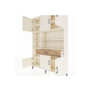 Arges Dolap 10 Raflı Tek Çekmeceli 6 Kapaklı 132x30x195 Aytaşı-aytaşı/çam