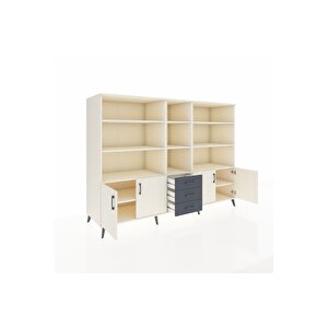 Kronos Dolap 11 Raflı 3 Çekmeceli 4 Kapaklı 220x59x163 Aytaşı-aytaşı/antrasit