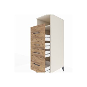 Kronos Dolap Tek Raflı 4 Çekmeceli 44x59x134 Aytaşı-çam