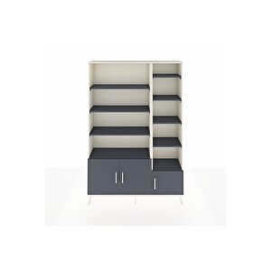 Arges Gardrop 10 Raflı 3 Kapaklı 132x30x195 Aytaşı-antrasit