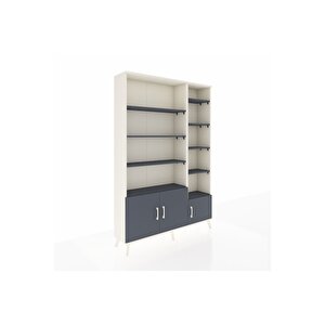 Arges Gardrop 10 Raflı 3 Kapaklı 132x30x195 Aytaşı-antrasit