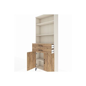 Arges Dolap 4 Raflı 2 Çekmeceli 2 Kapaklı 88x30x221 Aytaşı-çam