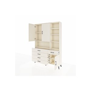 Arges Gardrop 8 Raflı 5 Çekmeceli 3 Kapaklı 132x30x195 Aytaşı-aytaşı