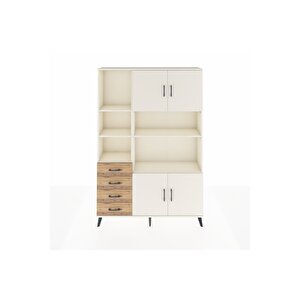 Arges Dolap 8 Raflı 4 Çekmeceli 4 Kapaklı 132x30x195 Aytaşı-aytaşı/çam
