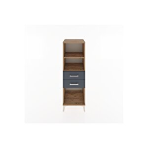 Hyperion Dolap 2 Raflı 2 Çekmeceli 44x44x134 Çam-antrasit