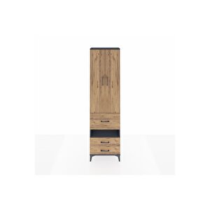 Arges Dolap 4 Raflı 3 Çekmeceli 2 Kapaklı 60x30x221 Antrasit-çam